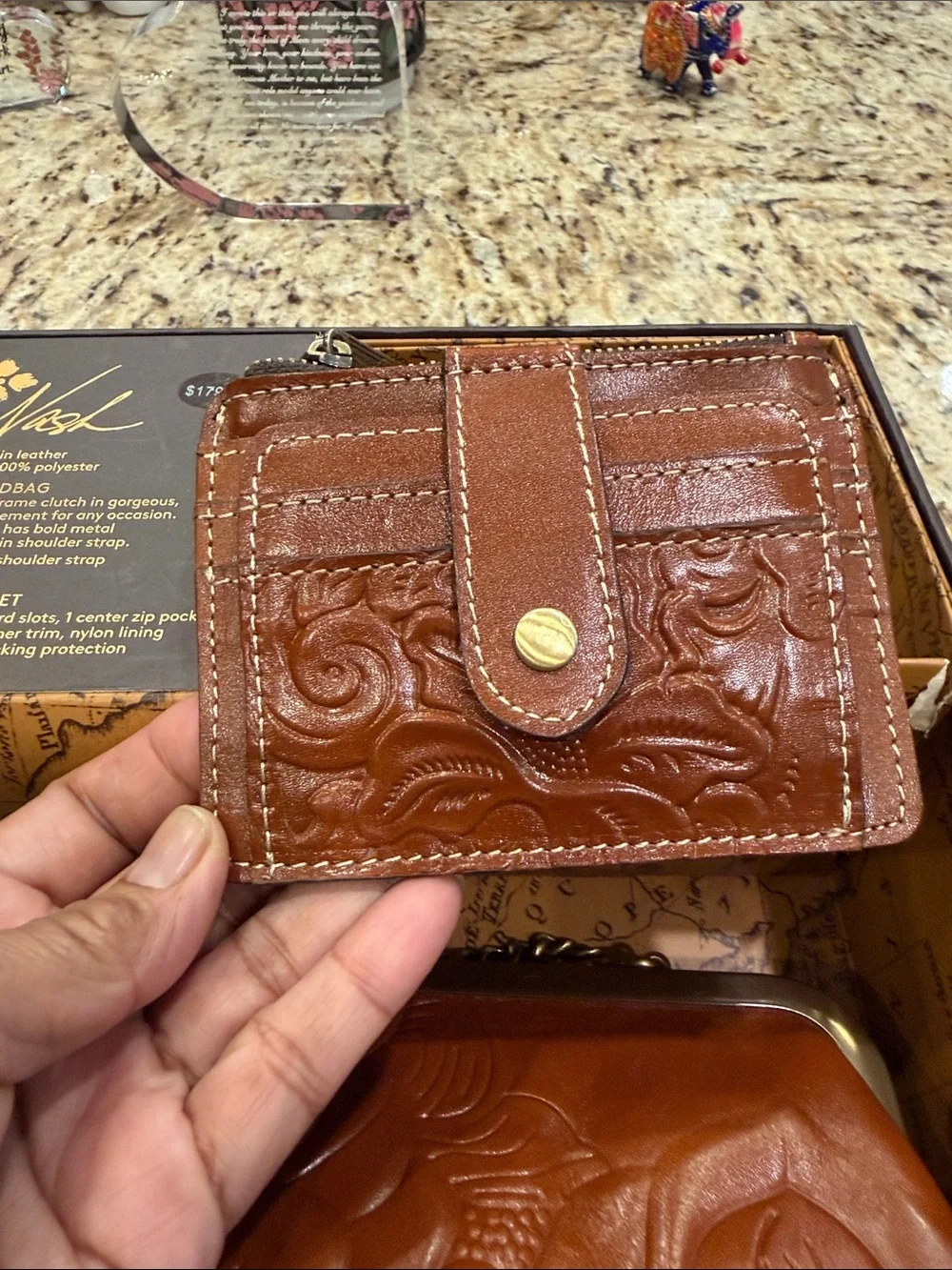 NWT Patricia Nash Embossed Leather
Handbag with Kisslock and Wallet - Picture 8 of 12